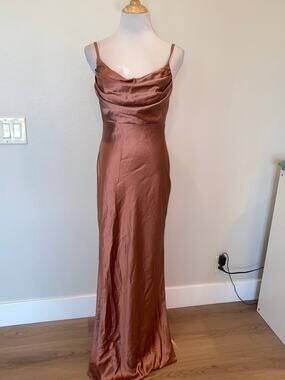 dylan satin dress revelry Revelry Dylan satin dress in terracotta rust size